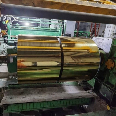 ASTM A240 laminó el espejo de acero inoxidable del oro de la bobina acaba 304 SS 1219m m